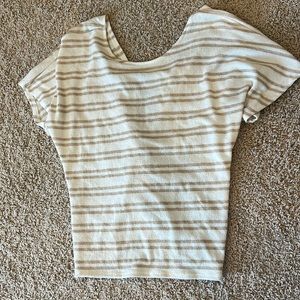 altar’d state twist back striped cream and tan top